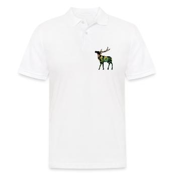 Hirsch - Männer Poloshirt - Weiß - Vorne - Kai (181cm)