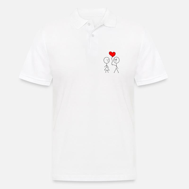 Valentinstag - Männer Poloshirt - Weiß