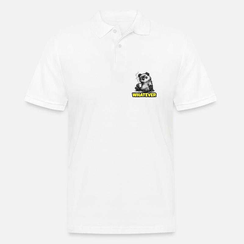 Whatever – Grumpy Bear Coffee (Sketch) - Männer Poloshirt - Weiß