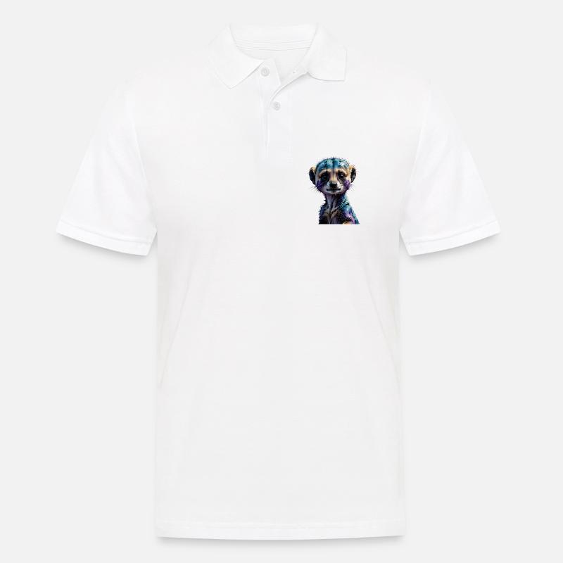 Buntes Erdmännchen Wasserfarben-Illustration - Männer Poloshirt - Weiß