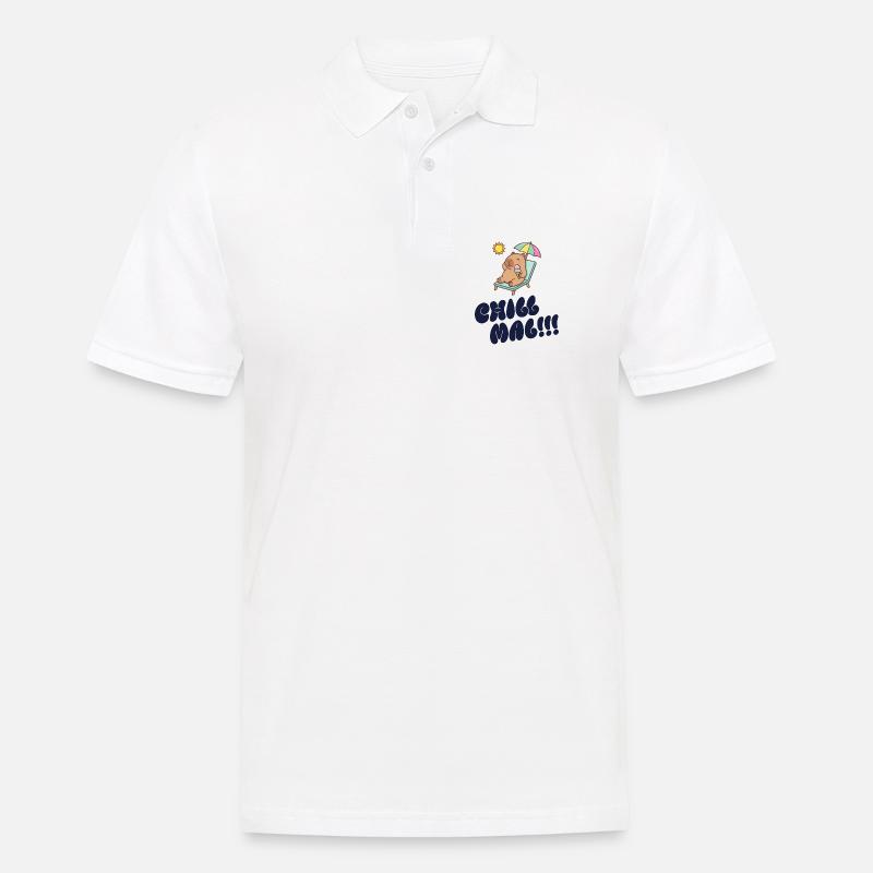 Sonnenbär am Strand mit Eis - Männer Poloshirt - Weiß