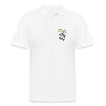 Skateboardende Taube auch lustig, gurrt für Schulwortspiel - Männer Poloshirt - Weiß - Vorne - Kai (181cm)