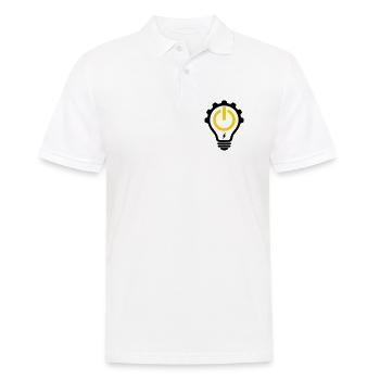 Elektriker Glühbirne Blitz und Zahnrad - Männer Poloshirt - Weiß - Vorne - Kai (181cm)
