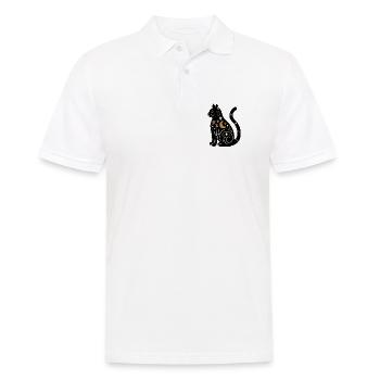 Magische Katze - Schwarz Bunt - Männer Poloshirt - Weiß - Vorne - Kai (181cm)