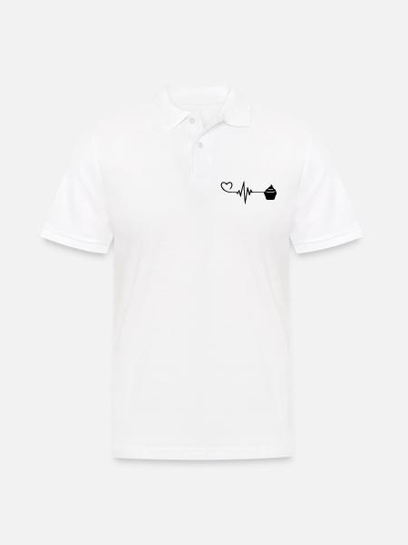 Muffin Pulse Heart Love - Men's Polo Shirt - white