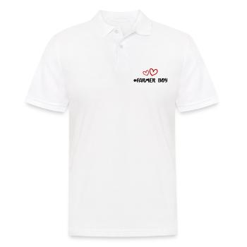Fermier garçon coeur amour - Polo Homme - blanc - Devant - Kai (181cm)