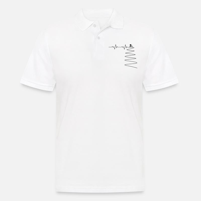 Mountainbike Herzfrequenz - Männer Poloshirt - Weiß