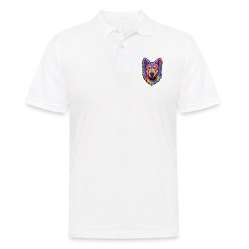 Böhmischer Schäferhund Rasse Cartoon Kawaii Illustration - Männer Poloshirt - Weiß - Vorne - Kai (181cm)
