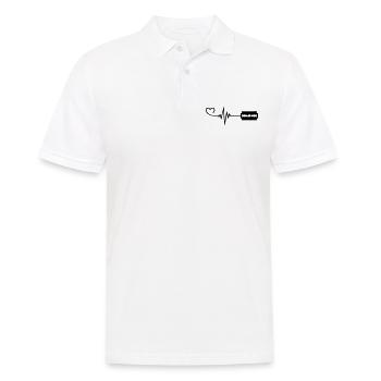 Razor Blade Pulse Heart Love - Men's Polo Shirt - white - Front - Kai (181cm)
