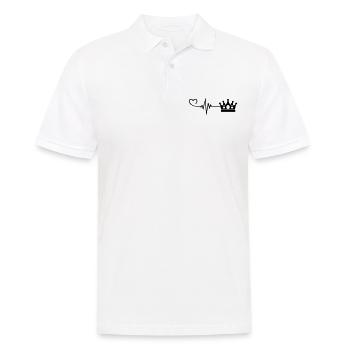 Crown Heart Pulse Heartbeat - Men's Polo Shirt - white - Front - Kai (181cm)