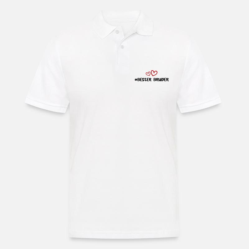 Bester Bruder Herz Liebe - Männer Poloshirt - Weiß