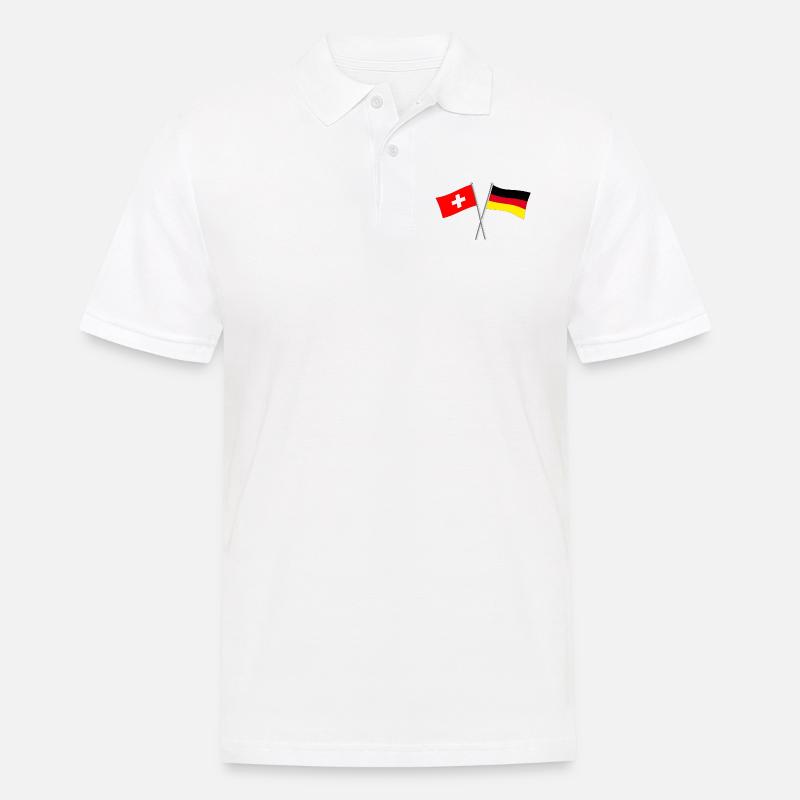 Deutschland Schweiz - Männer Poloshirt - Weiß
