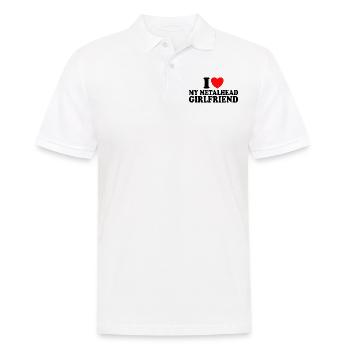 Ich liebe Metal Ich liebe meine Metal-Freundin - Männer Poloshirt - Weiß - Vorne - Kai (181cm)
