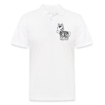 Zebra Comic Animal - Men's Polo Shirt - white - Front - Kai (181cm)