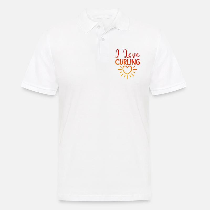 Ich liebe Curling - Männer Poloshirt - Weiß