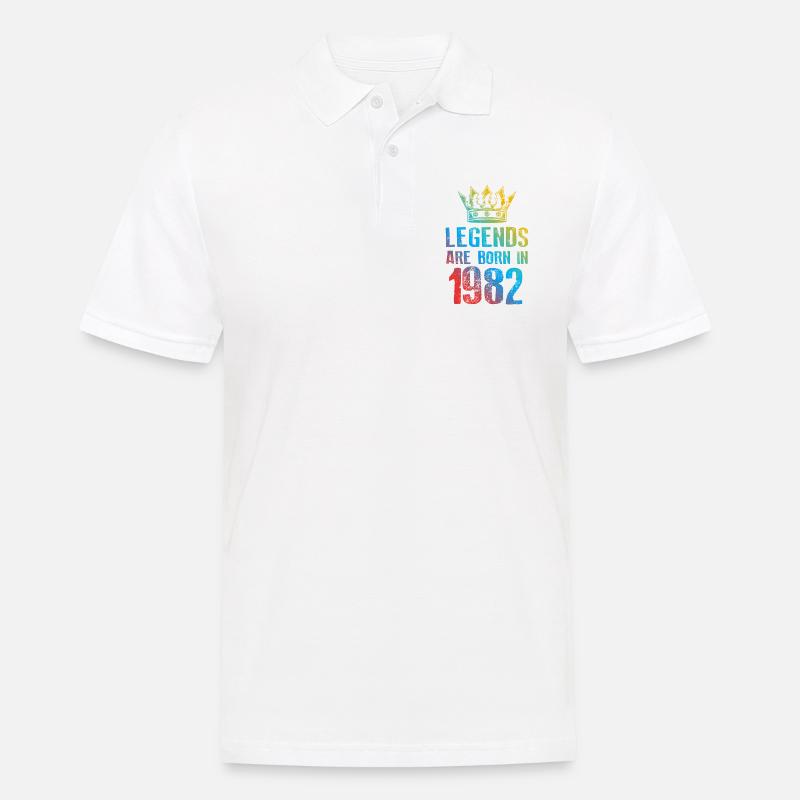 1982 legends born in - Männer Poloshirt - Weiß