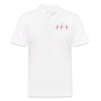 Cat Heartbeat Propriétaire de chat Amoureux des chats Ni - Polo Homme - blanc - Devant - Kai (181cm)