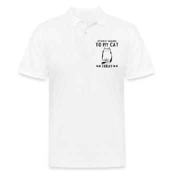 Cat lovers - I'm just talking to my - Men's Polo Shirt - white - Front - Kai (181cm)