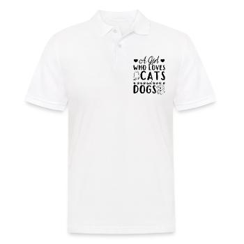 Amoureux des chats Amoureux des chiens Je suis une fille - Polo Homme - blanc - Devant - Kai (181cm)