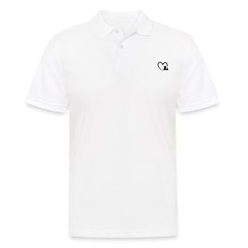 Chien Chiot et Bébé Chat Coeur Chien Amoureux Chien & Chat - Polo Homme - blanc - Devant - Kai (181cm)