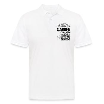 Jardinage Poulet Jardinier - Jardin d’éleveurs de poulets - Polo Homme - blanc - Devant - Kai (181cm)
