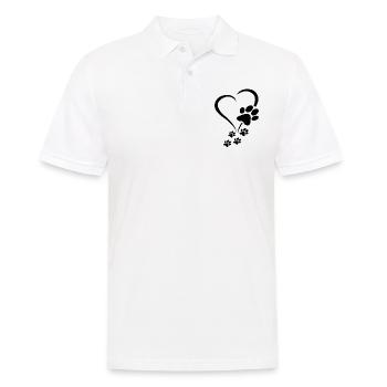 Patte de chien Cœur de bébé chiens - Pattes de chien Cœurs Patte de chien - Polo Homme - blanc - Devant - Kai (181cm)