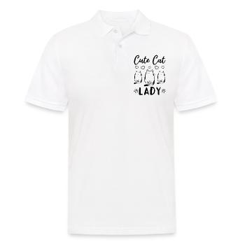 Cat Lover Cat Owner Cute Cat Girl - Cute Cat Lady - Männer Poloshirt - Weiß - Vorne - Kai (181cm)