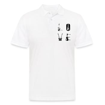 Bass Guitar Player Bass Guitarist LOVE Guitar Guit - Männer Poloshirt - Weiß - Vorne - Kai (181cm)