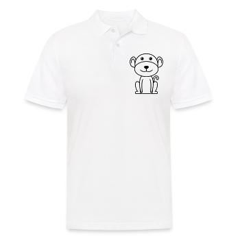 Affe Comic Tier - Männer Poloshirt - Weiß - Vorne - Kai (181cm)