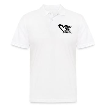 Heart Drum Set Drumming Instrument Drummer Drum Pl - Men's Polo Shirt - white - Front - Kai (181cm)