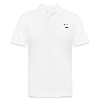 Animal Dog & Cat Heart - Dog Puppy and Baby Cat He - Men's Polo Shirt - white - Front - Kai (181cm)
