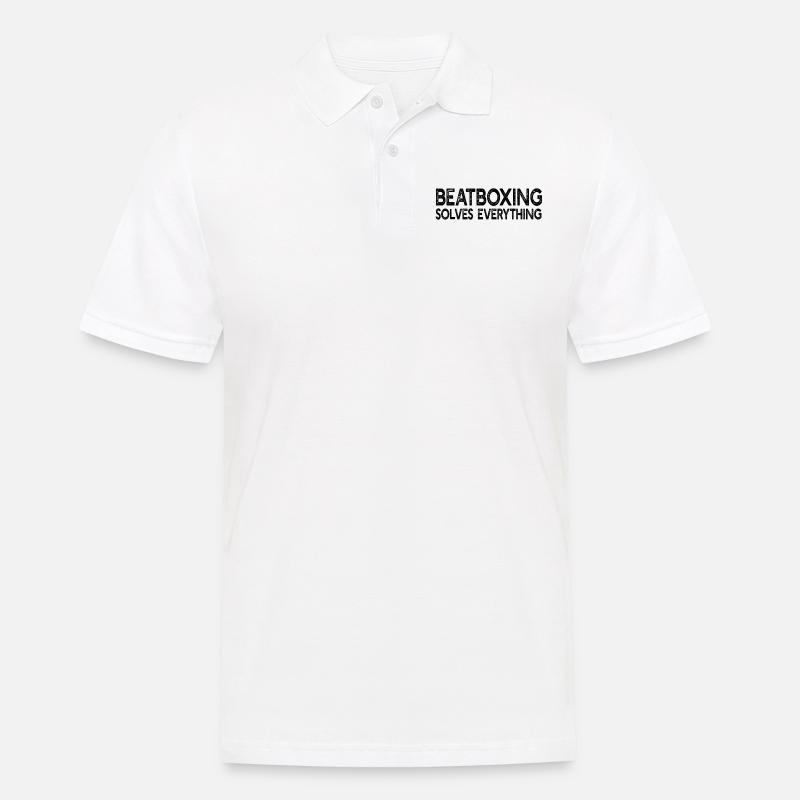 Beatboxing Solves Everything - Funny Beatboxing - Männer Poloshirt - Weiß