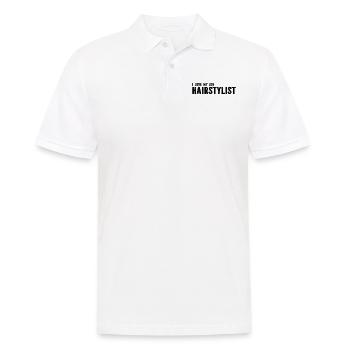 Coiffeur - J’aime mon travail de coiffeur - Polo Homme - blanc - Devant - Kai (181cm)