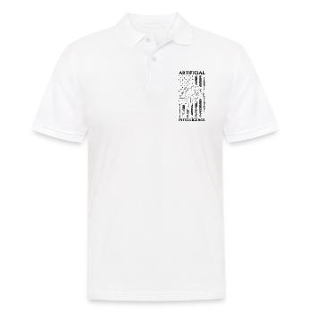 Artificial Intelligence USA Flag - AI Technology - Männer Poloshirt - Weiß - Vorne - Kai (181cm)