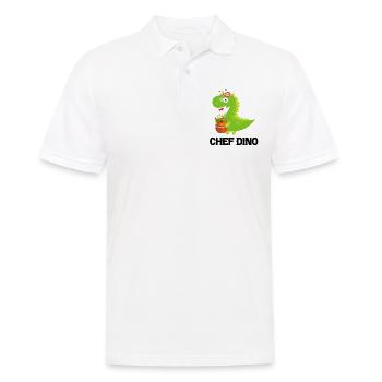 Chef Dino Kitchen Cook & Dinosaur Lover Restaurant - Männer Poloshirt - Weiß - Vorne - Kai (181cm)