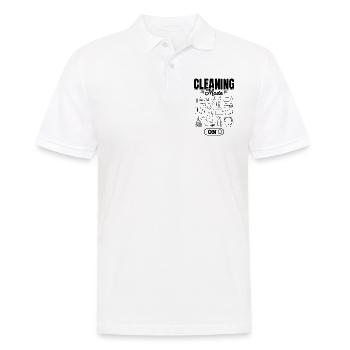 Mode de nettoyage activé - Femme de ménage concierge - Polo Homme - blanc - Devant - Kai (181cm)