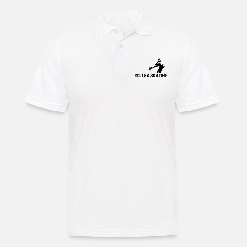 Roller Skates Roller Skating Silhouette - Männer Poloshirt - Weiß
