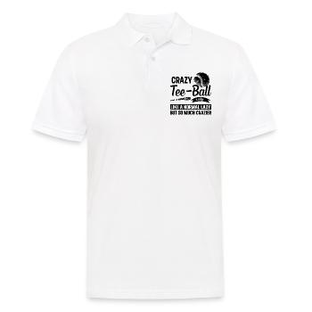 Une dame folle de tee-ball comme une dame normale, mais tellement - Polo Homme - blanc - Devant - Kai (181cm)