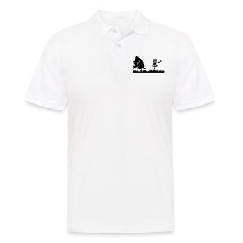 Discgolf Sport Flying Disc Golf Basket - Men's Polo Shirt - white - Front - Kai (181cm)