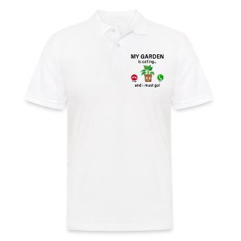 Mon jardin m’appelle et je dois y aller - Hobby Gardene - Polo Homme - blanc - Devant - Kai (181cm)