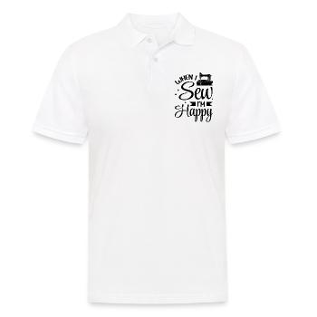 Quand je couds, je suis heureux - Sewing Machine Sewing Lover - Polo Homme - blanc - Devant - Kai (181cm)