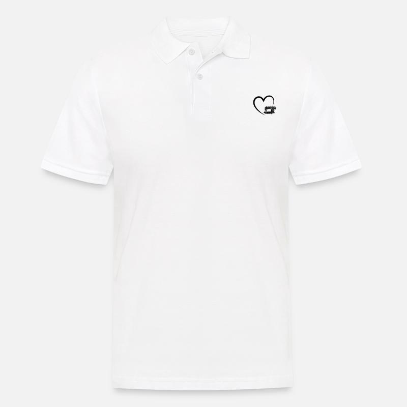 Sewing Heart sewing machine Sewing - Männer Poloshirt - Weiß
