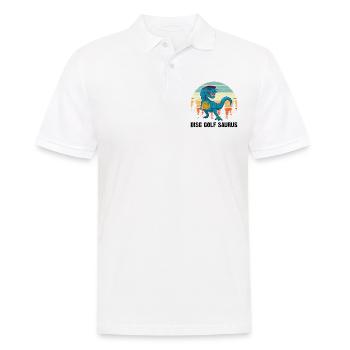 Disc golfeur Saurus - Disc Golf Dinosaure - Polo Homme - blanc - Devant - Kai (181cm)