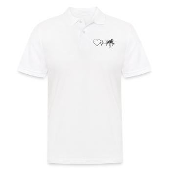 Flamingo Heartbeat Heart Flamingo Lover - Men's Polo Shirt - white - Front - Kai (181cm)