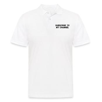 Subscribe to my Channel - Blogger Influencer - Men's Polo Shirt - white - Front - Kai (181cm)