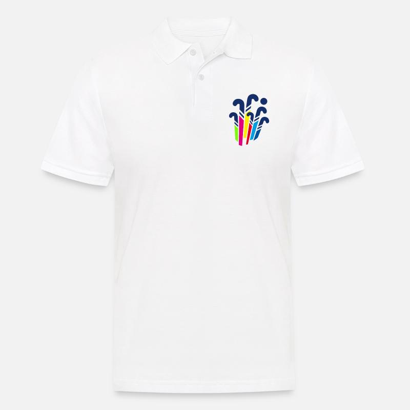 Bunte Hockeyschläger - Männer Poloshirt - Weiß