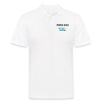 Papa 2023 Loading Vaterschaft Dad Vater Werden Fun - Männer Poloshirt - Weiß - Vorne - Kai (181cm)