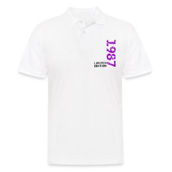 1987 édition limitée anniversaire cadeau femme mari - Polo Homme - blanc - Devant - Kai (181cm)