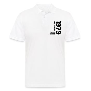 1979 September Limited Edition 44. Geburtstag Deko - Männer Poloshirt - Weiß - Vorne - Kai (181cm)