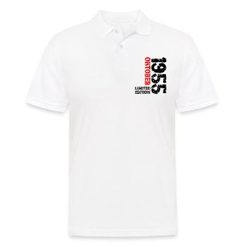 1955 Oktober Limited Edition 68. Geburtstag Deko - Männer Poloshirt - Weiß - Vorne - Kai (181cm)